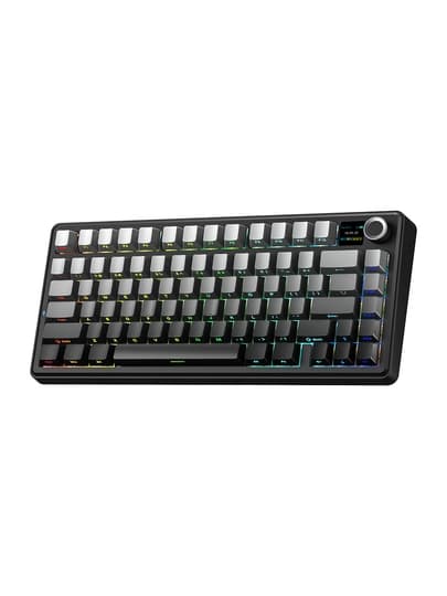 Клавиатура AULA F75 MAX, механическая, беспроводная, RGB, 80 клавиш, экран и крутилка — Тёмно-серый