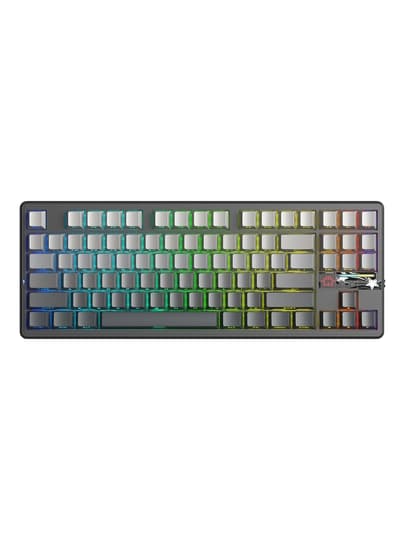 Клавиатура AULA F87 Pro V2, механическая, беспроводная, RGB, TKL, с крутилкой — Тёмно-серый