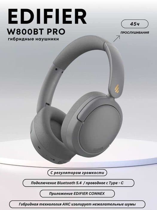Наушники с активным шумоподавлением Edifier W800BT Pro