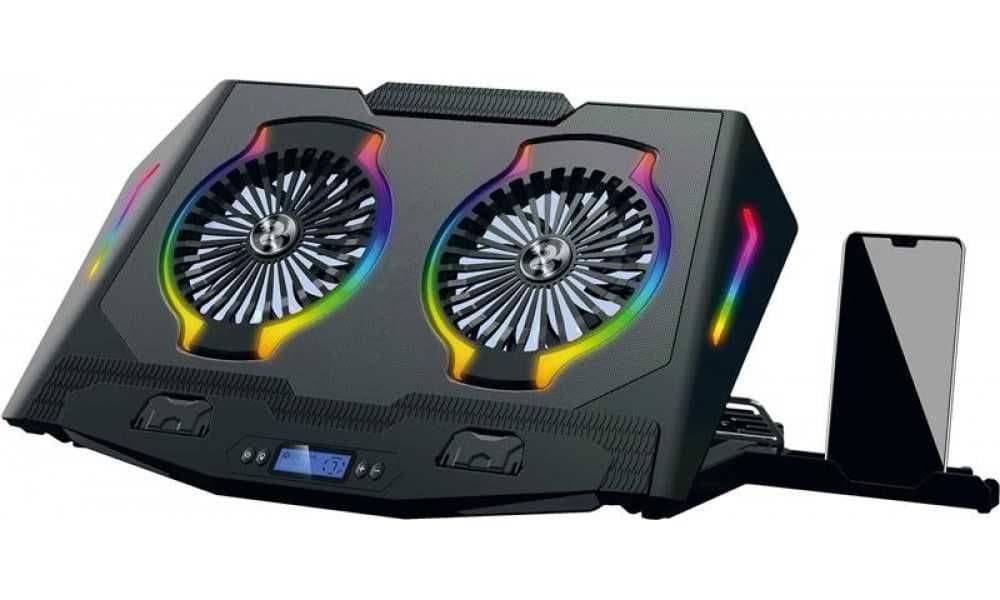 Подставка для ноутбука с двойным кулером и RGB подсветкой