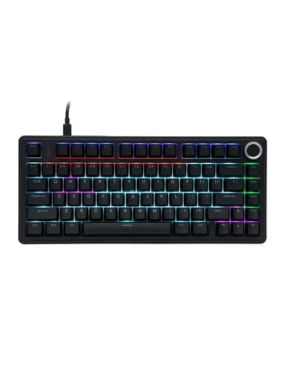 Клавиатура AULA F75, механическая, проводная, RGB-подсветка, 80 клавиш, с крутилкой — Черный